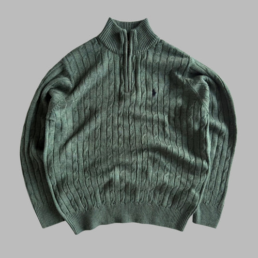 Ralph Lauren Cable Knit Quarter Zip - XL