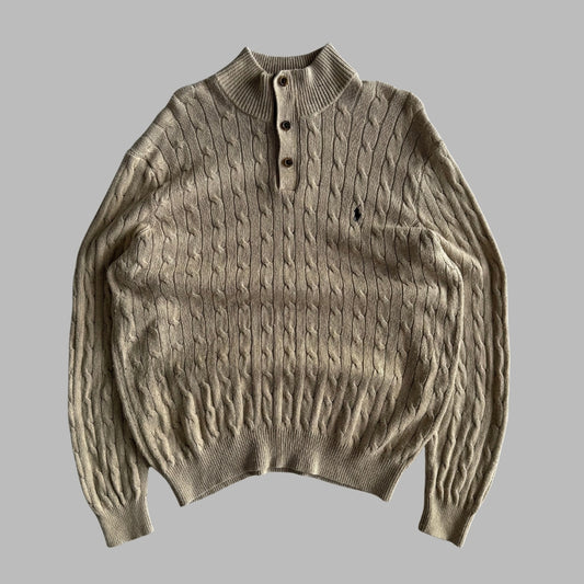 Ralph Lauren Cable Knit Quarter Zip - XXL