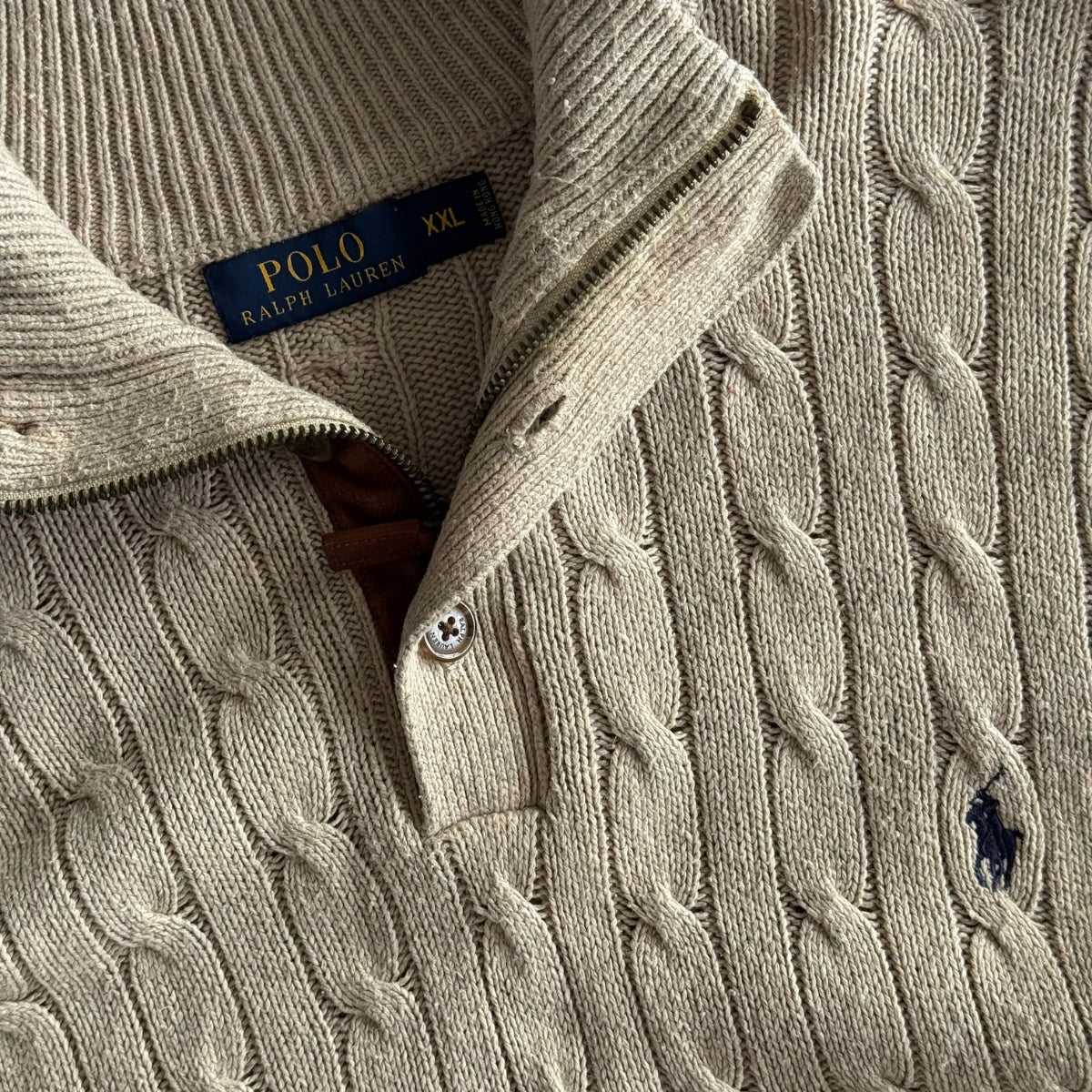 Ralph Lauren Cable Knit Quarter Zip - XXL