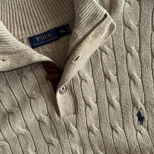 Ralph Lauren Cable Knit Quarter Zip - XXL